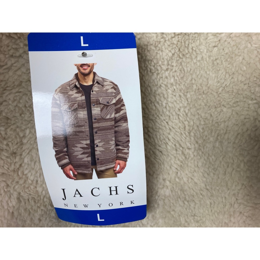 NWT Jachs NY Shirt Jacket Mens L Gray Aztec Sherpa Lined Shacket Southwestern - Picture 11 of 12